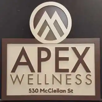 Apex Wellness business's brown and white sign