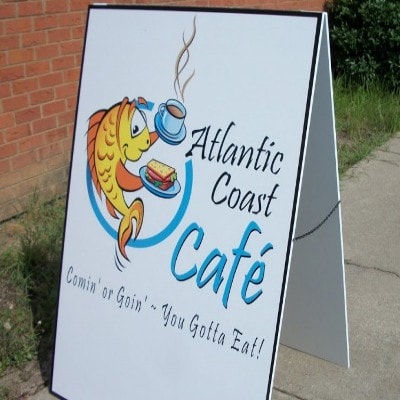 Atlantic Coast Cafe Sidewalk Sign