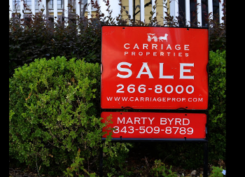 Red Carriage Properties Aluminum Metal Framed Real Estate Sign