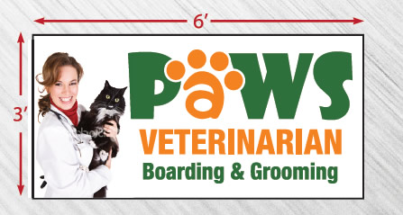 Paws Veterinarian sign sizes