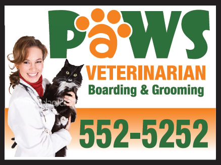 Paws Veterinarian Custom Sign with Border