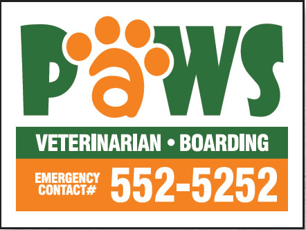 Paws Veterinarian Two Color Sign